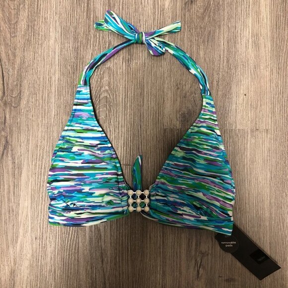 NWT Mossimo Bathing Suit Bikini Women's Size Small Halter Top Size Medium Bottom - Picture 3 of 14